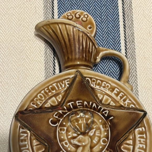 Elks BPOE Centennial 1968 Decanter James Jim Beam Kentucky Bourbon Whiskey Star - Picture 2 of 8